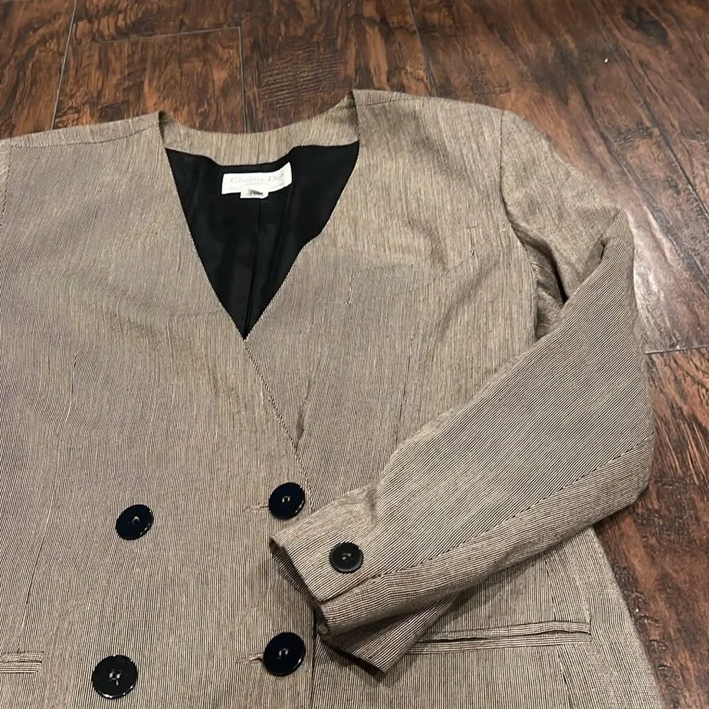 CHRISTIAN DIOR SEPARATES Blazer Size: L | US 10 made in USA in GUC shoulder pads